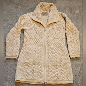 Women's Aran Sweater Market Long Cream Sweater Size Large